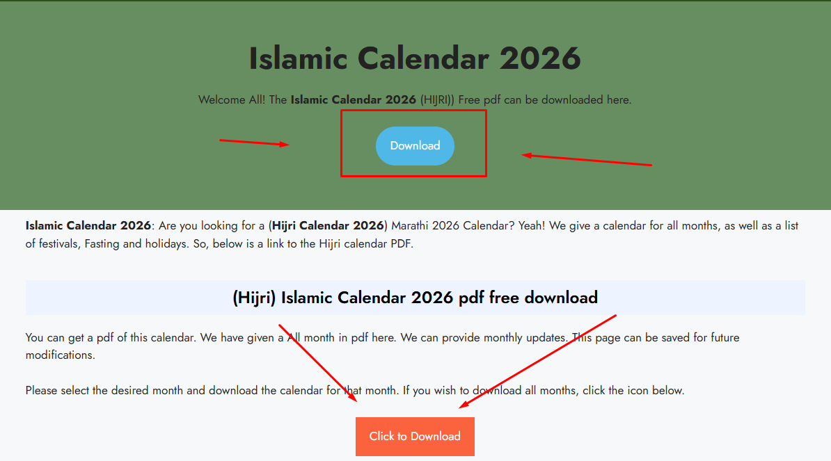 Islamic Calendar 2026: Hijri Calendar PDF Free Download 2026 CE ...